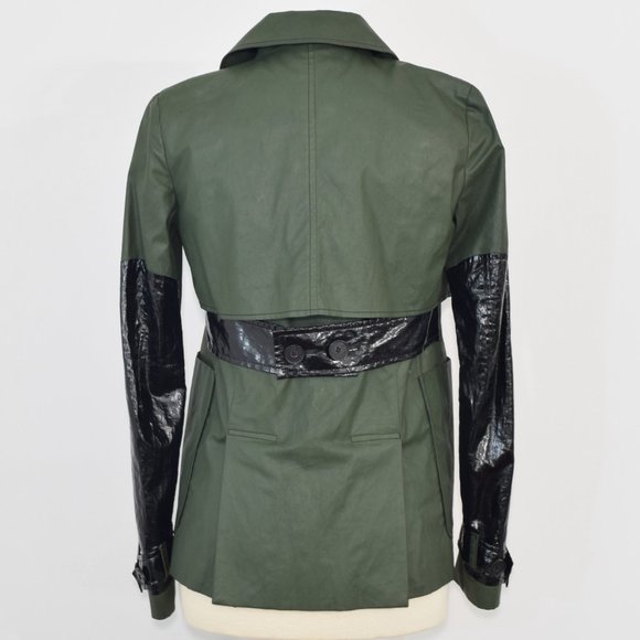 Derek Lam 10 Crosby Utility Jacket Designer Trench Coat Buttons Army Green 0 - Picture 3 of 16